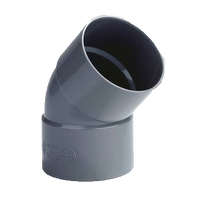 Dyka PVC Bocht 40mm 2x lijmmof 45° grijs | CVketel.nl
