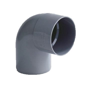 PVC Korte bocht 40mm lijmmof/ spie 90° grijs - CVketel.nl