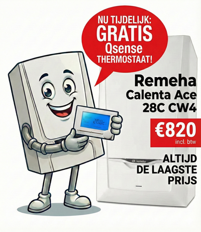 Remeha Calenta Ace 28C 2x80mm CW4 + Gratis Remeha qSense modulerende kamerthermostaat S101460